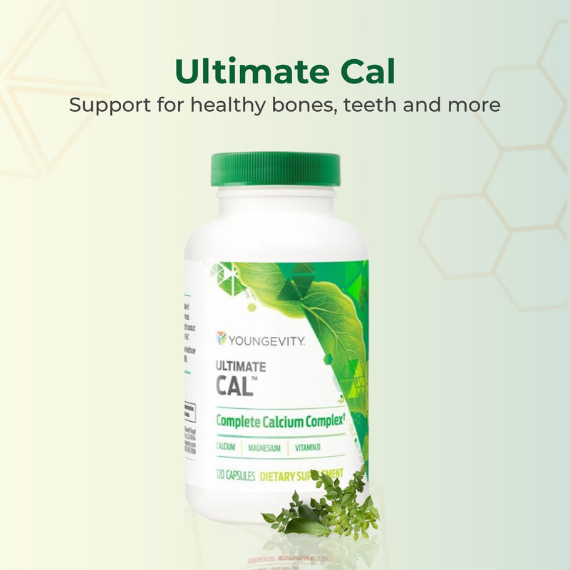 Youngevity Ultimate Cal Calcium Magnesium Bone Health Supplement, 120 Caps | Calcium, magnesium, vitamin D3, zinc, potassium, boron, bone health, ligament support, enhanced absorption, 120 capsules 120 Count (Pack of 1)