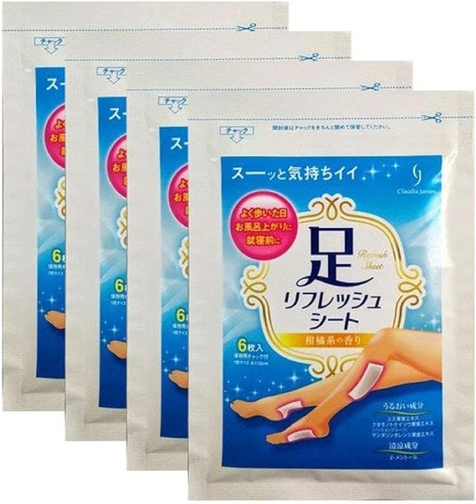Teikoku Pharmaceutical Foot Refresh Sheet, Total of 72 Sheets (6 Sheets x 4 Bags x 3 Boxes), Sap Sheet - BeesActive Australia
