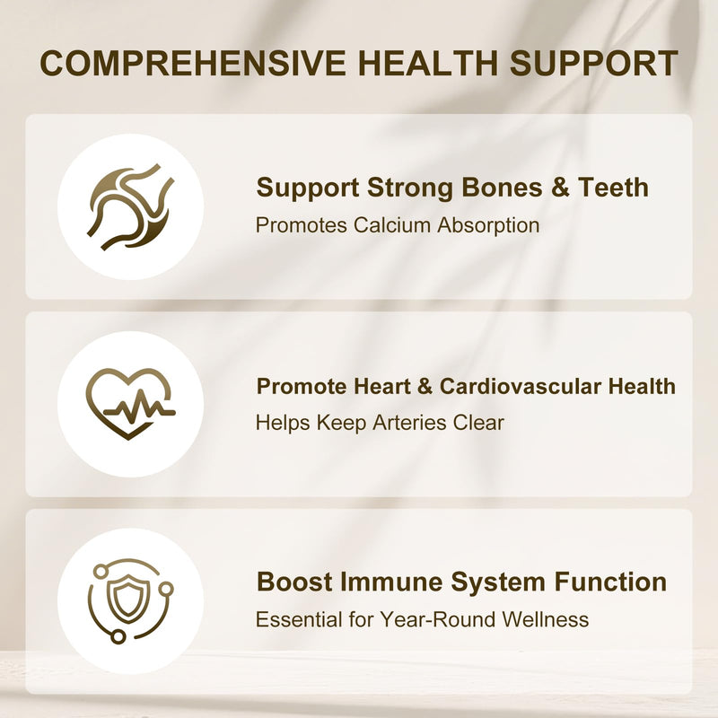 Vitamin D3 K2 Supplement 10,000 IU - High Potency Vitamin D3 with 200 mcg Vitamin K2 MK7-180 Small Softgels for Bone Health, Heart Support & Immune Boost - Non-GMO & Gluten-Free