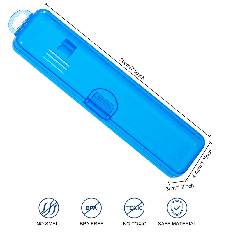 Toothbrush Case 2 Packs, Transparent Dark Blue Toothbrush Travel Case, Plastic Toothbrush Holder Travel Size, 7.87 x 1.85 x 1.18 inches Portable Toothbrush Case for Traveling - BeesActive Australia