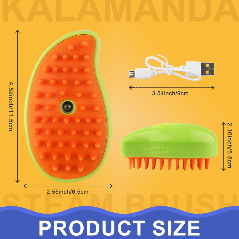 Cat Steam Brush, 3 in 1 Cat Steamy Brush Cleanser, Silicone Massage Grooming Brush, Pet Hair Cleaning Brush Comb for Cats Dogs(Mango Green) Mango Green - BeesActive Australia