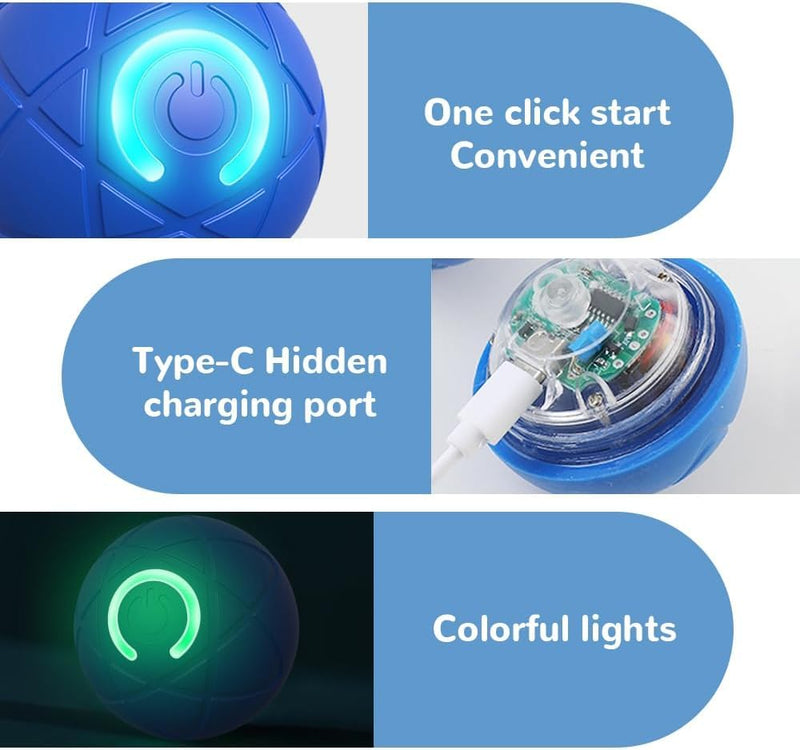 2025 New Shaky Ball Toy for Dogs, Upgrade Interactive Dog Ball, Pet Bounce Ball, Vibrating Dog Ball, Automatic Moving Dog Toy Ball, USB Rechargeable Shaking Pet Ball for Small Dogs - BeesActive Australia
