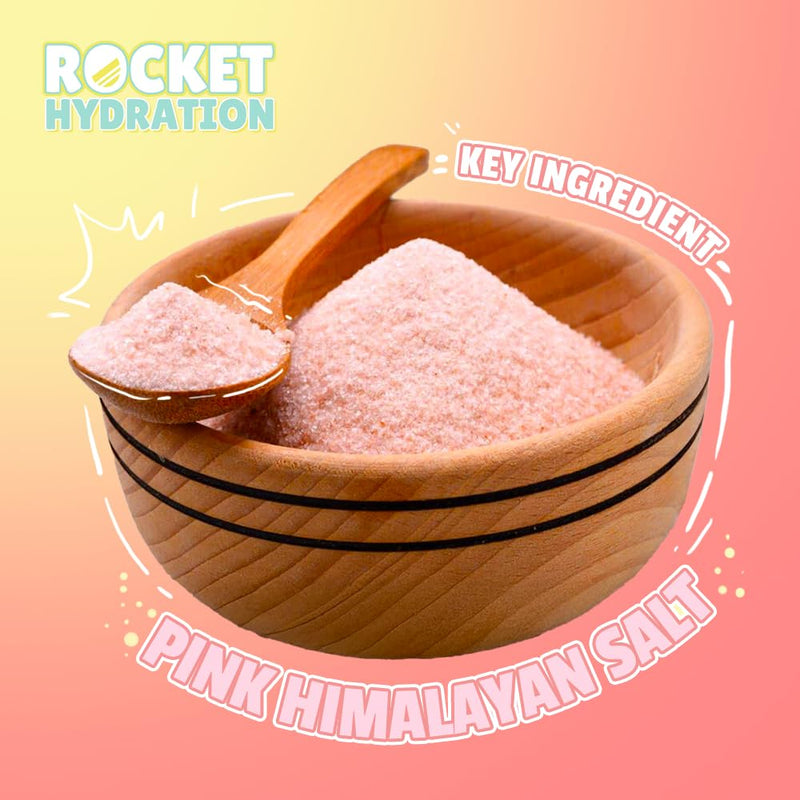 Rocket Hydration Electrolyte Powder 40 Servings | Naturally Flavored Lemonade 0 Sugar, 0 Colors, 0 Calories Drink Mix with Pink Himalayan Sea Salt, Magnesium, Potassium, Calcium & Vitamin C