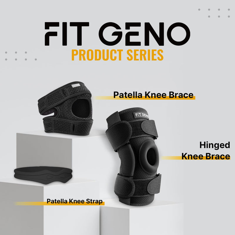 Fit Geno Knee Strap Patella Support: Knee Band for Patellar Tendon Pain Relief - Knee Brace for Tendonitis Jumpers Running Sports Basketball Men Women 2 Packs (Black) Black - BeesActive Australia