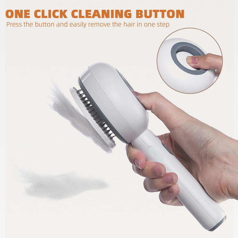 Cat Steam Brush,Budow 3 in 1 Pet Steam Brush with Release Button and Water Tank,Steam Brush for Cats Dogs,Removes Static Flying Hair,Cat Steam Brush for Shedding,Pet Hair Removal Tool for Travel - BeesActive Australia
