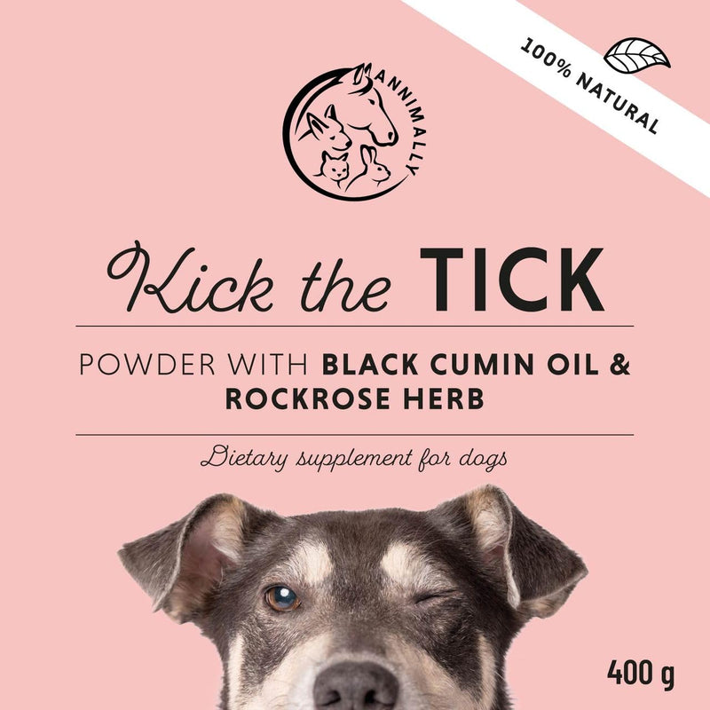 Annimally Zec McWeg for Dogs 400 g - Daily Powder Supplement with Cistus Herb, Black Seed Oil, Seaweed Meal & Brewer’s Yeast, Made in Germany