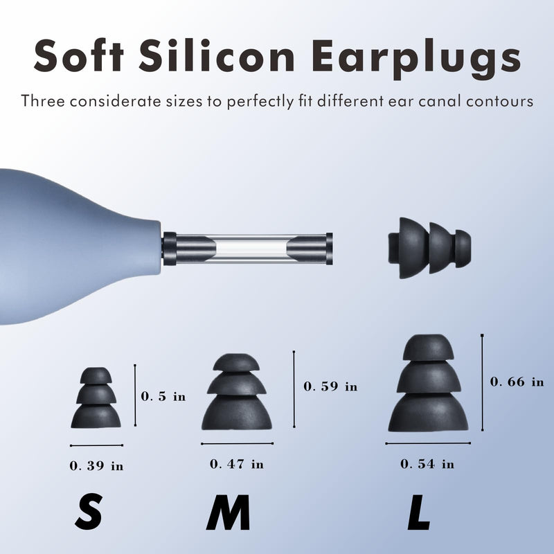 Ear Pressure Relief Suction Device, Migraine and Headache Relief Products, Airplane Ear Pressure Relief Through Inner Ear Pressure Balance, Reduces Tension, with 3 Sizes of Earplugs
