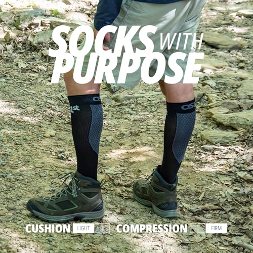 OS1st FS4 Compression Bracing Plantar Fasciitis Socks relives heel pain, improves circulation and overal foot health Large Gray