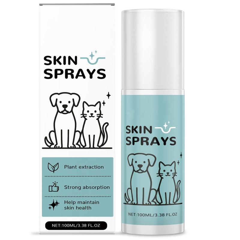 Itchy Dog Skin Relief Spray - Fast-Acting Pet Itch Treatment for Dogs & Cats Skin Ears, Soothes Allergies Bites Wounds Redness Dryness, Natural Plant Extract, Portable Skin Care Spray 100ml Castor Oil-100ml