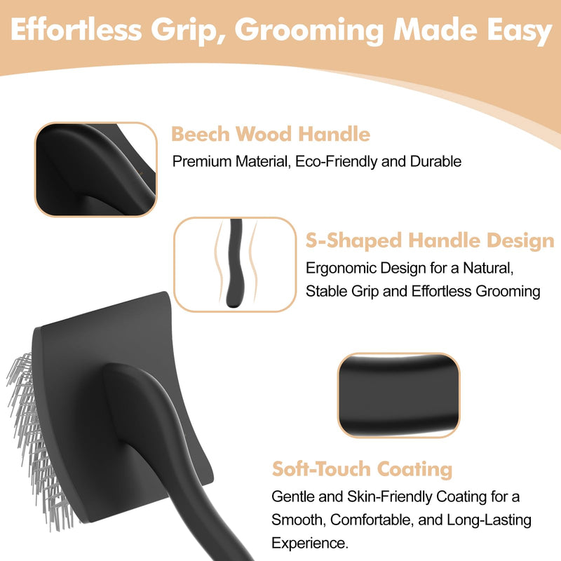 Soft-Touch Slicker Brush – Black – Professional Pet Grooming Brush for Thick & Long-Haired Dogs - BeesActive Australia