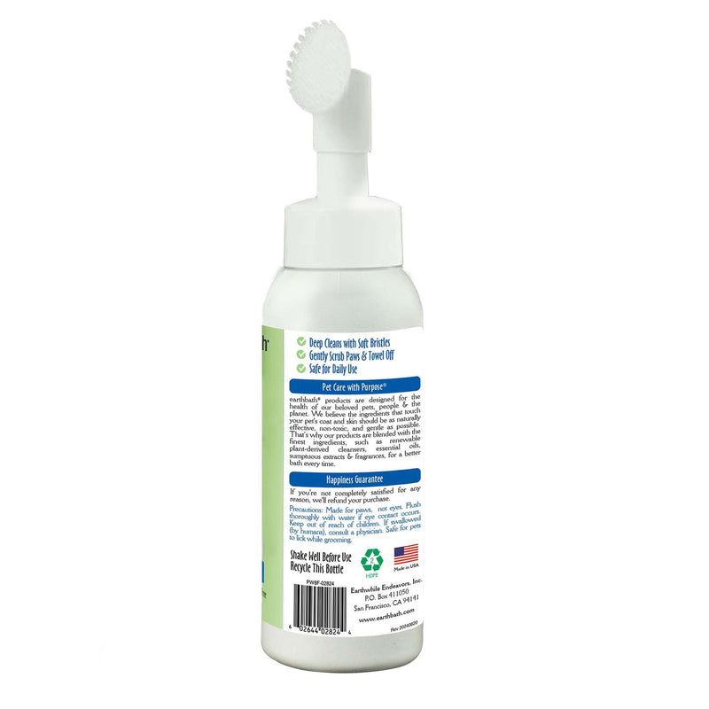 earthbath Paw Wash with Scrubber Brush - No Rinse Dog & Cat Paw Cleaner, Waterless Pet Foot Washer for Small, Medium, & Large Dogs, Helps Dry & Itchy Paws, Cruelty-Free - Avocado & Calendula, 8 fl oz