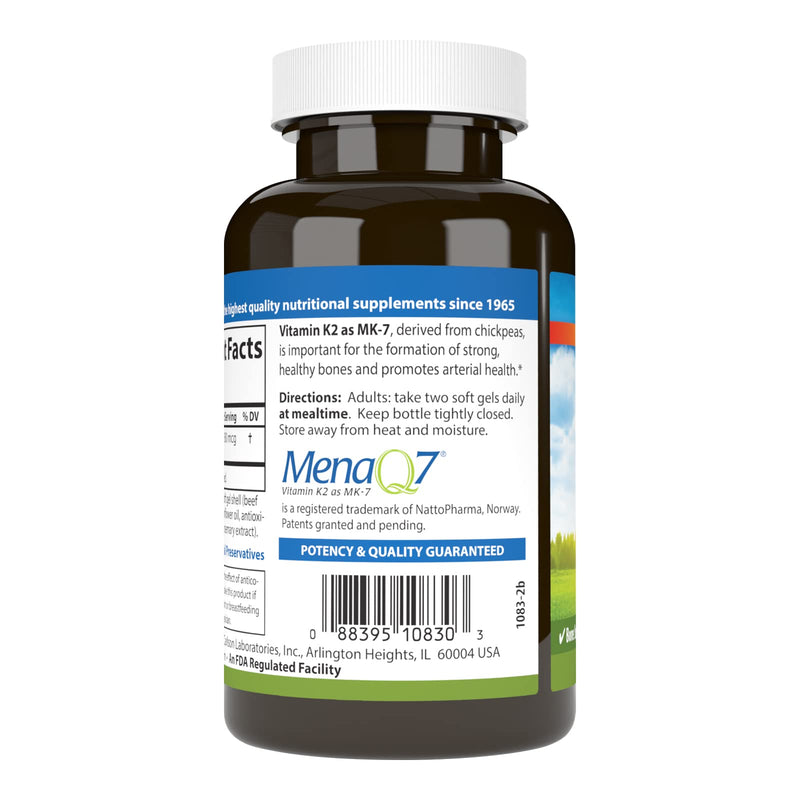 Carlson - Vitamin K2 MK-7 (Menaquinone), 180 mcg, Bone Support, Calcium Bioavailability, K2 Vitamin, Vitamin K-2, 180 Softgels - BeesActive Australia