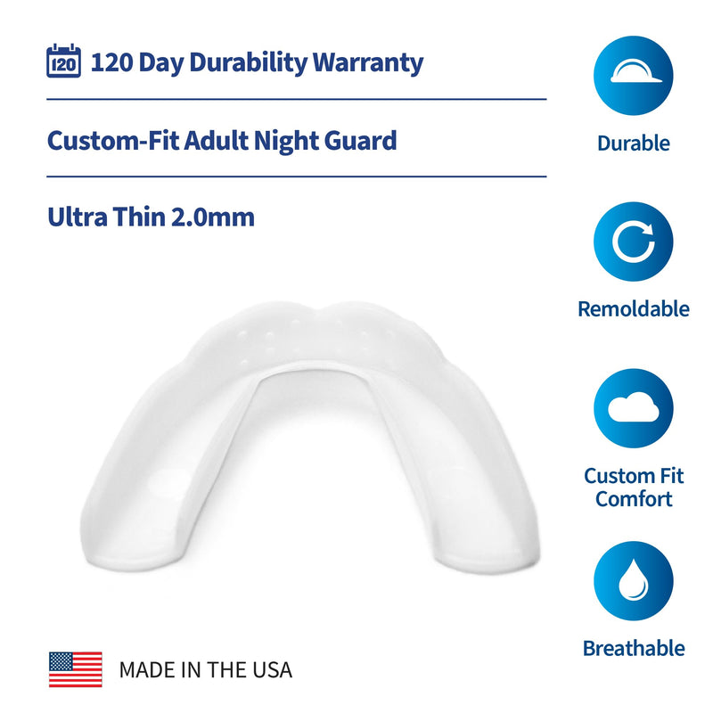 SOVA 3D Night Guard - 2.0mm Thin - Custom-Molded Fit - Protects Against Nighttime Teeth Grinding & Clenching - FSA/HSA Eligible - Odor & Taste Free - Remoldable Up to 20 Times - Non Toxic - BeesActive Australia