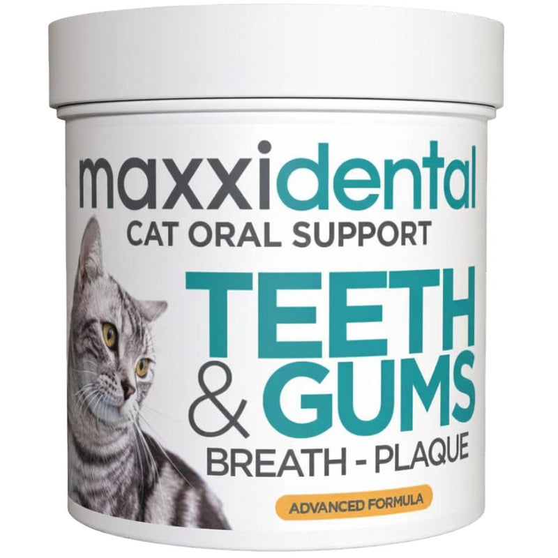 maxxipaws maxxidental Cat Dental Powder | Oral Care Supplement for Teeth, Gums, Plaque, Tartar and Fresh Breath | Kelp, Zeolite, Papain, Probiotics | Easy Sprinkle Formula | 3.2 oz