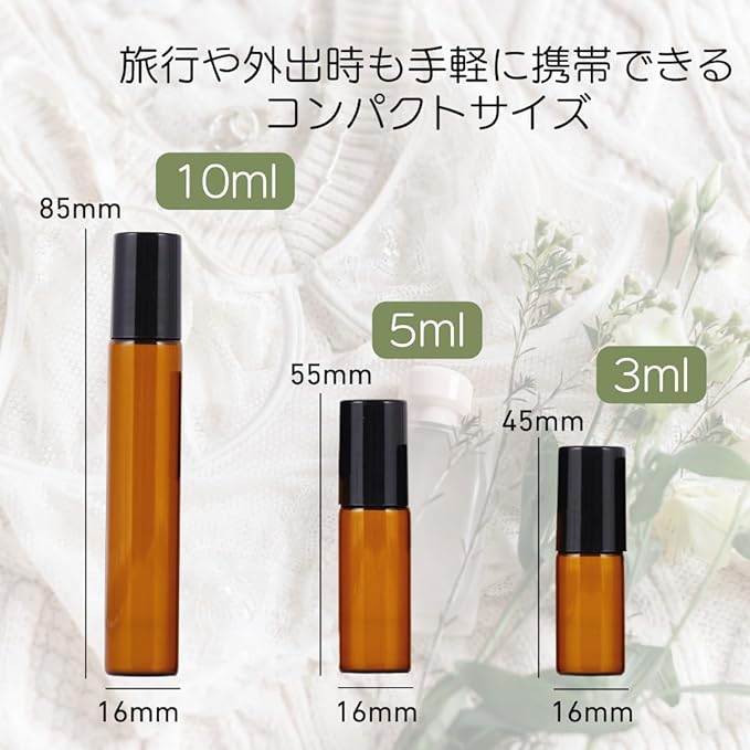 I'm so happy Roll-on Bottles 5ml Blackout Refill Containers Glass Transparent Atomizer Perfume with Funnel Set of 12 (5ml) -  Australia