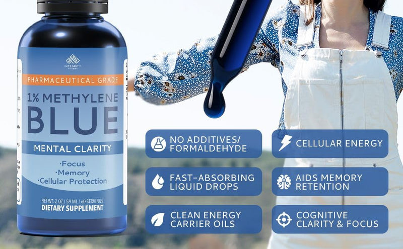 Methylene Blue Drops 1% Solution – Methylene Blue Pharmaceutical Grade, High Purity Water-Based Formula | 60ml Dropper Bottle (2-Pack) | Lab Tested & Made in USA 2