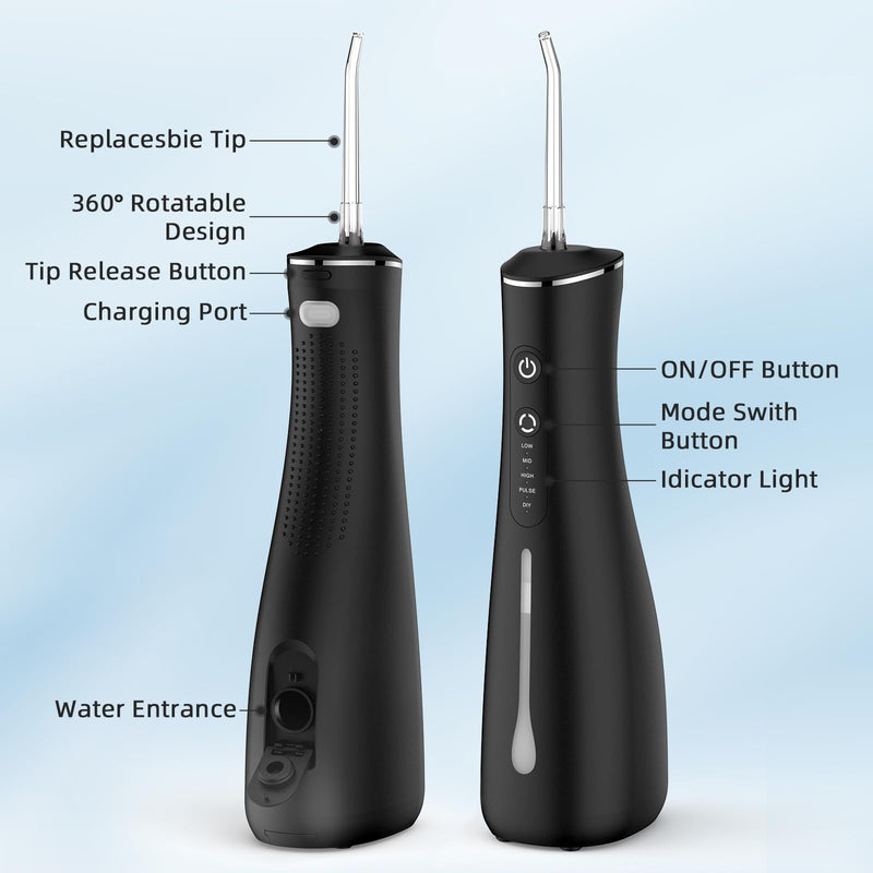 Water Flosser for Teeth Cordless Rechargeable Electric Tooth Flosser 4 Modes