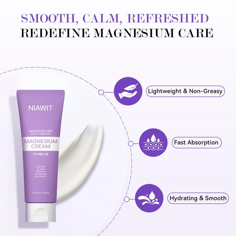 Magnesium Cream – Restful Sweet Sleep + Muscle Relaxation for Legs, Feet & Arms | Hydrating Body Cream with Magnesium & Shea Butter to Smooth Skin, Calm Gentle Formula 125 ml 4.21 Fl Oz (Pack of 1)