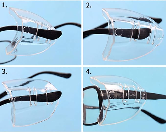 Wimily [4 Packs] Pollen Symptoms Glasses, Large, Small, Dustproof, Pollen Protection, Metal Frame Protective Glasses Side Shields - BeesActive Australia