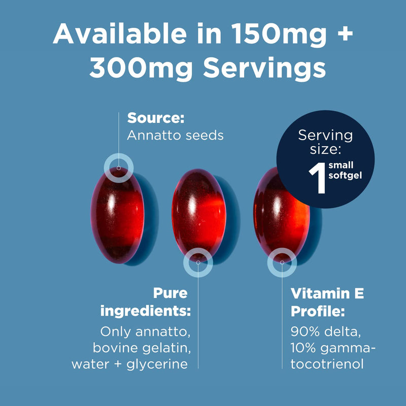 Designs for Health Annatto-E 150mg Tocotrienols - DeltaGold Vitamin E Complex Supplement with Delta + Gamma Tocotrienols - Cardiovascular, Healthy Aging + Antioxidant Support - Non-GMO (30 Softgels) 30 Count (Pack of 1)