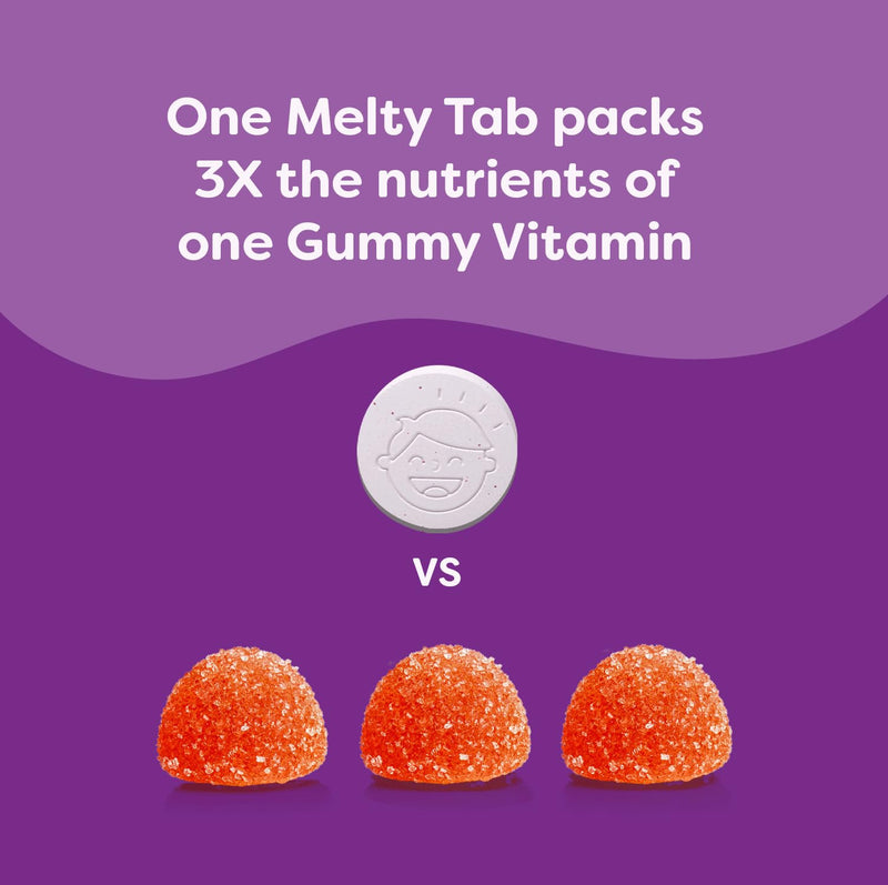 Renzo's Picky Eater Kids Multivitamin with Iron - Dissolvable Kids Vitamins with Iron, Zinc, Vitamin C, Vitamin D, E & K, Sugar-Free Melty Tabs, Orange Flavor, 60-Count (1-2 Month Supply) Oh Oh Oh Orange
