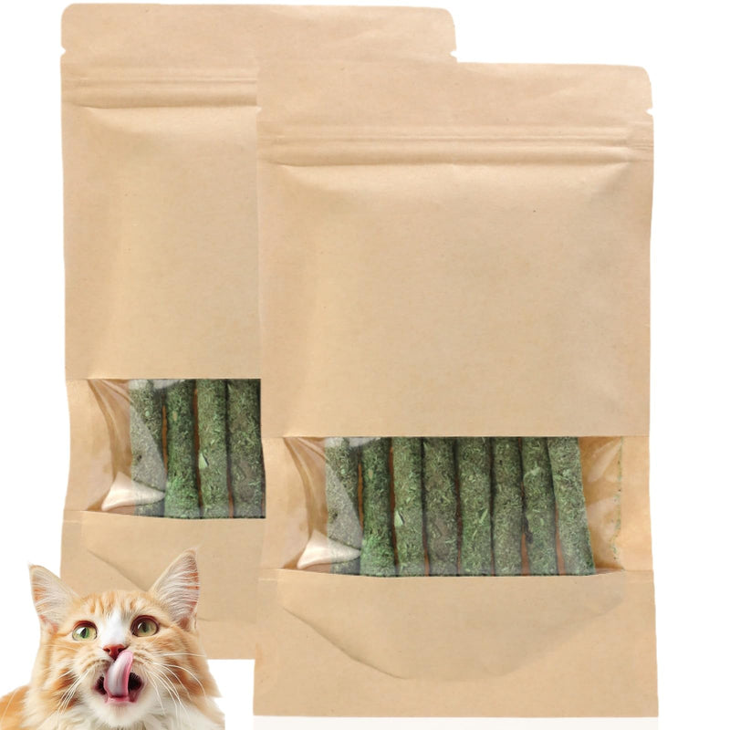 16PCS Cat Dental Treats & Teeth Cleaning To/ys with Catnip,Fresh Cat Dental Treats,Natu/ral Grass Cat Chew Sticks,Cat Chew Sticks & Teething T/oy,Cat Grass for Indoor Cats Teething