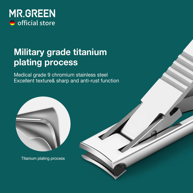 MR.GREEN Ultra Thin Nail Clippers German Precision Manufacturing Technology Nail Cutters with Cow Leather Cover Superior Texture (Dark Brown) Dark Brown