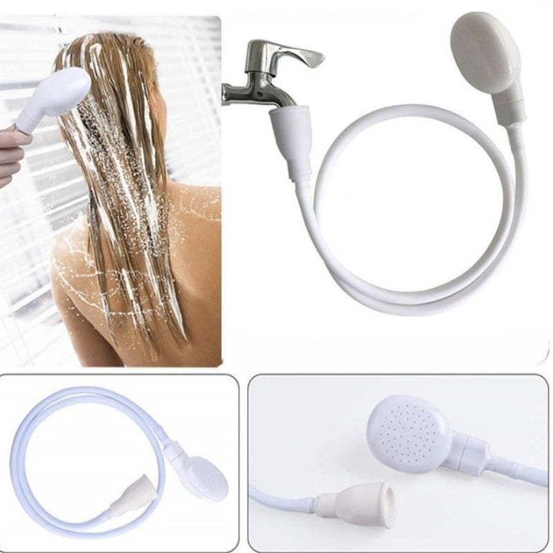 Spray Rubber Hose Attachment With Hose Clamp and Scrubber Brush,Portable Sink Hose Faucet Sprayer for Dog,Pets,Bathing Baby,Washing Hair,Rinsing Vegetables brush B - BeesActive Australia