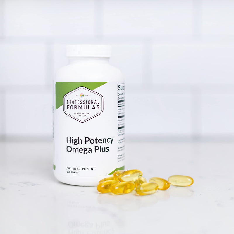 Professional Formulas Omega Plus – High-Potency EPA (720 mg) & DHA (480 mg) with Vitamins D3 + K2 – Supports Cardiovascular, Immune, Bone & Inflammatory Health – 120 Perles