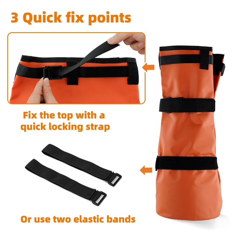 Horse Soaking Boot Equine Hoof Shoes Hoof Soaking Bag,Easy use Soaker Bag for Treating Common Hoof Ailments,Horse Leg Care ice Treatment Bucket with Quick fix Switch and EVA pad Orange