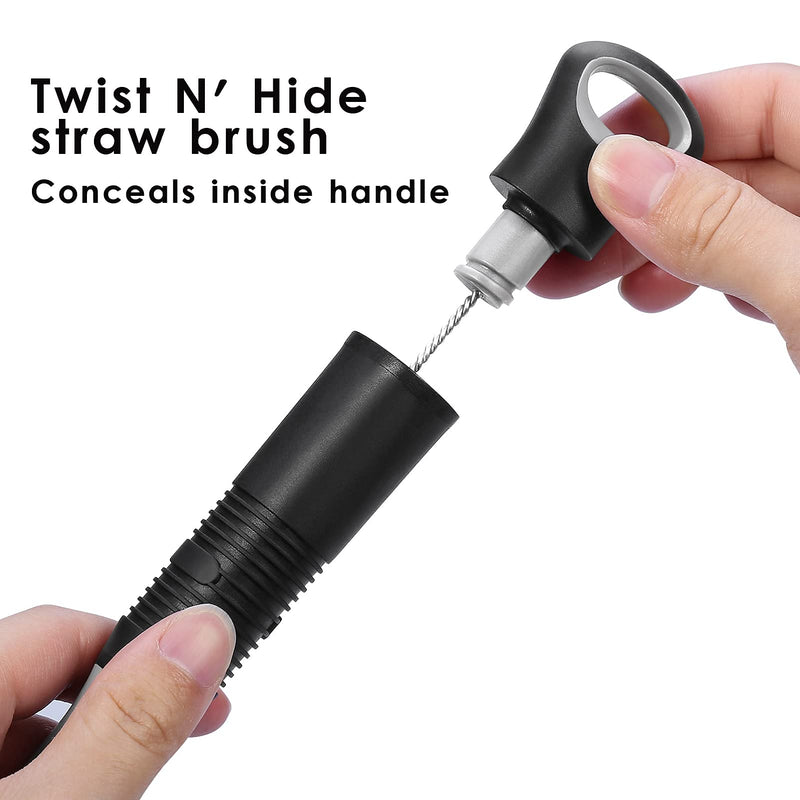 2-in-1 Bottle Brush with Straw Brush, Long Handle Water Bottle Scrubbing Brush, Built for Cleaning Sport Bottles, Baby Bottles, Water Bottles, Coffee Mugs, Wine Decanters, Flask, 1 Pack 1 Count (Pack of 1) - BeesActive Australia