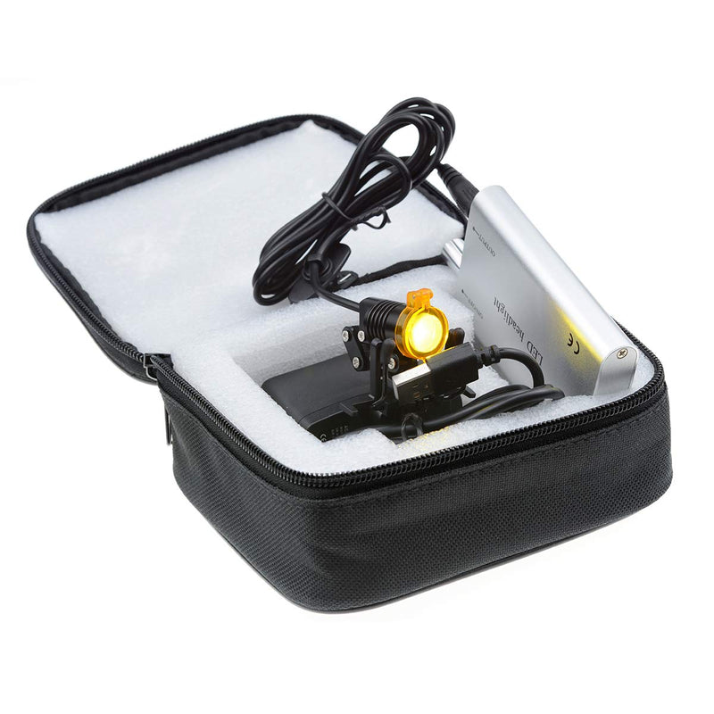 Silver Headlight Headlamp,3W LED Head Light with Universal Metal Clip Filter for Binocular Loupes