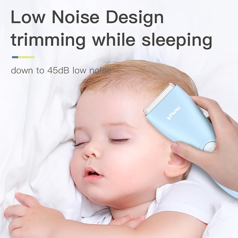 Baby Hair Clippers Quiet Hair Trimmer for Kids Toddler, Silent Hair Clippers for Children with Autism, Waterproof Rechargeable Cordless Ceramic Blade Haircut Kit - BeesActive Australia