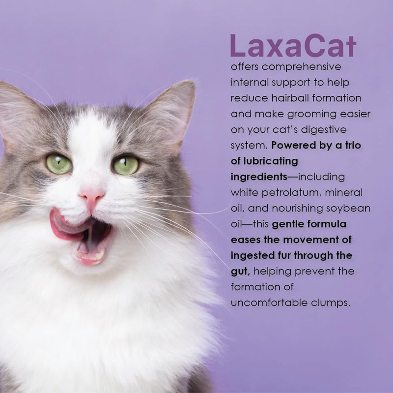 Hairball Gel for Cats - Gentle Hairball Remedy & Feline Digestive Support-Cat Hairball Paste for Constipation Relief, Hairball Control & Furball Treatment-Malt-Flavored Cat Laxative Gel, 5 oz