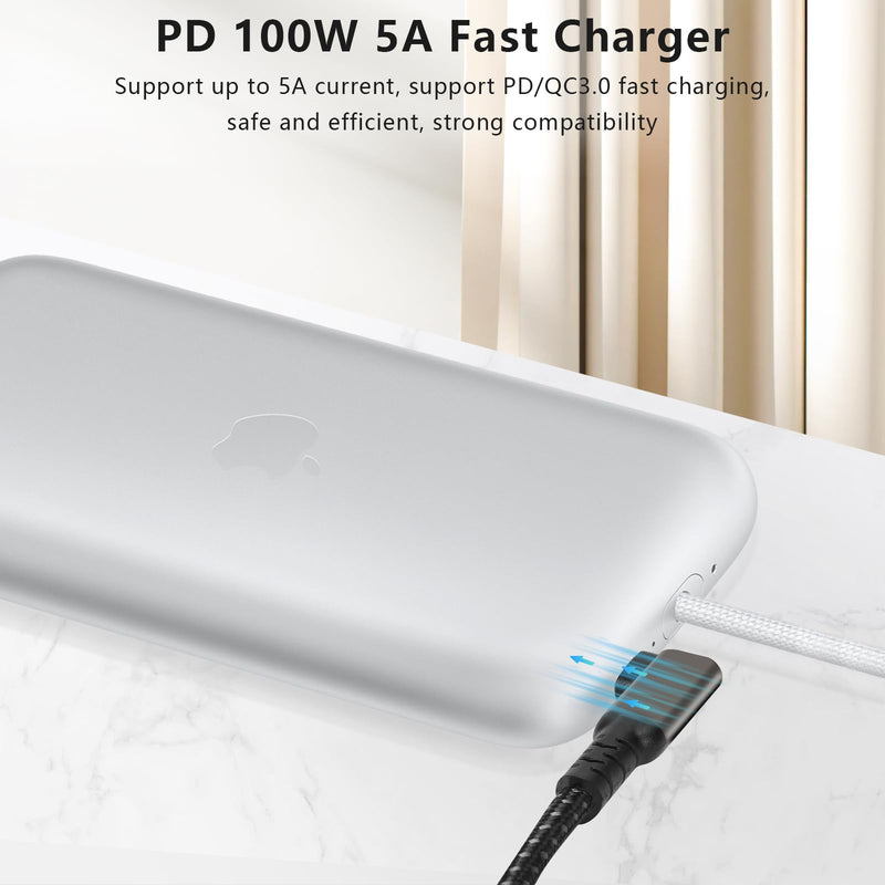 Link Cable 10 FT for Apple Vision Pro, USB-C to USB-C, PD 3.0 100W Fast Charging Cord for Vision Pro, 90° Angled Connector, High-Speed PC Data Transfer, Premium Apple Vision Pro Accessories - BeesActive Australia