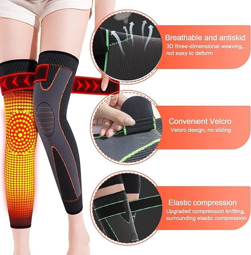 FUZSKWID Tourmaline Herbal Self-heating Socks,Acupressure Self-heating Knee Sleeve,Tourmaline Acupressure Self-heating Shaping Knee Sleeve, Knee Heating Pads,Knee Heating Knee Pads (Black) Black - BeesActive Australia