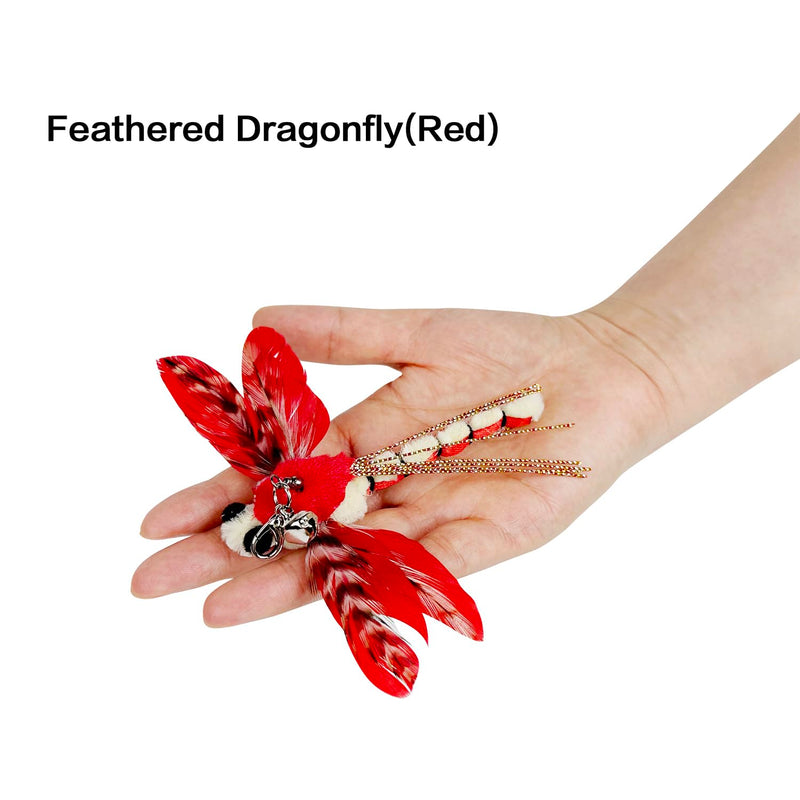 Cat Feather Toys, 3 Pcs Simulation Insects Dragonfly Grasshopper Refills, Cat Toys Replacement Feathers for Cat Kitten Wand 3 Pcs Refills(Simulation Insects) - BeesActive Australia