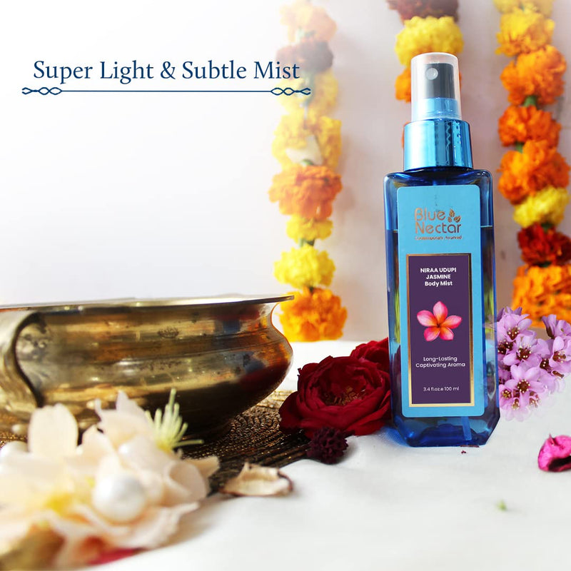 Blue Nectar Stretch Mark Cream & Niraa Udupi Jasmine Body Mist - Nourishing Care for Moms, Shea Butter Moisturizer with 12 Herbs, 6.76 fl oz, Perfect Pregnancy Gifts - BeesActive Australia