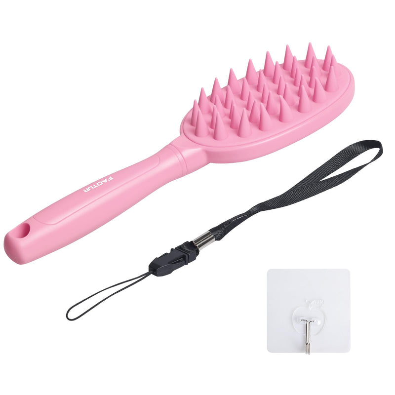 Pet Silicone Shampoo Brush for Long & Short Hair Dogs Cats, Shower Wash Curry Massage Brush PINK - BeesActive Australia