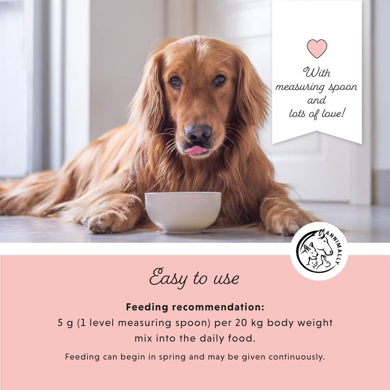 Annimally Zec McWeg for Dogs 400 g - Daily Powder Supplement with Cistus Herb, Black Seed Oil, Seaweed Meal & Brewer’s Yeast, Made in Germany