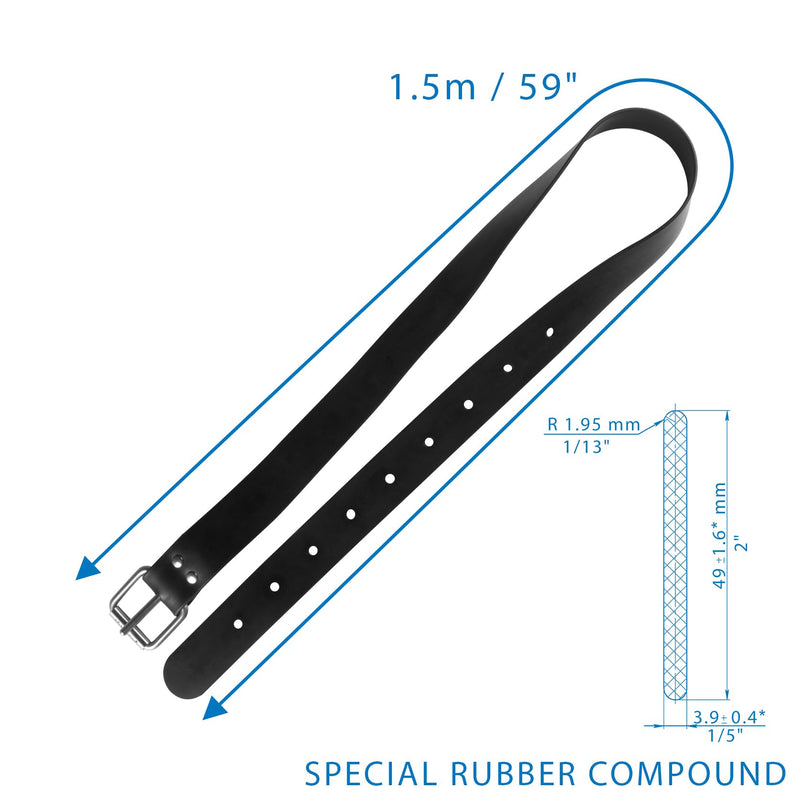 Spearfishing Scuba Free Diving Marseille buckle Rubber Weight Belts (2 cholnitene) 59" - 1.5m