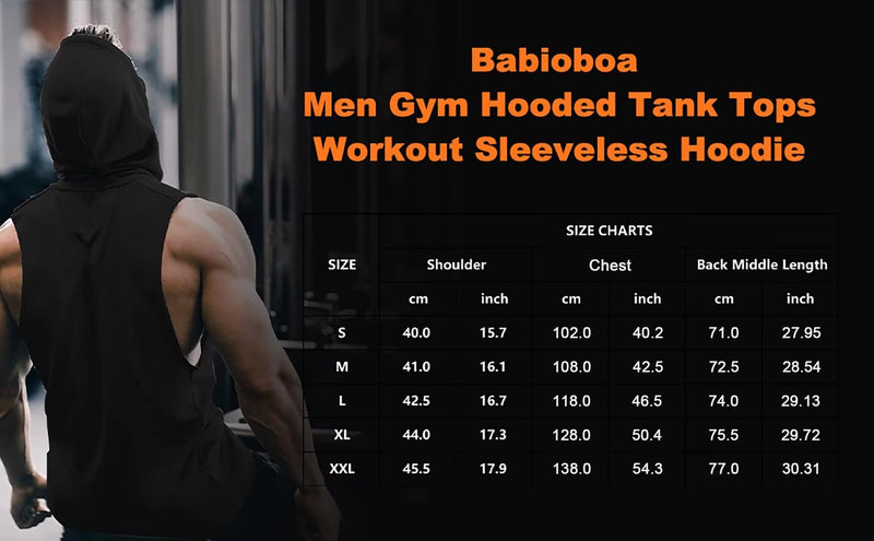 Babioboa Men's Workout Hooded Tank Tops Sports Training Sleeveless Gym Hoodies Bodybuilding Cut Off Muscle Shirts X-Large Wine Beastmode - BeesActive Australia