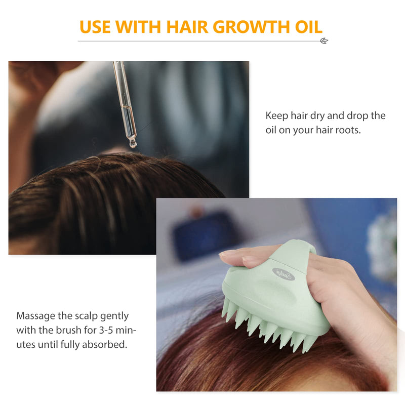 Sndyi Scalp Massager Shampoo Brush, Scalp Scrubber with Soft Silicone Bristles, Scalp Exfoliator for Dandruff Removal, Scalp Massager for Hair Growth, Wet Dry Hair Brush for Scalp Care, Green - BeesActive Australia