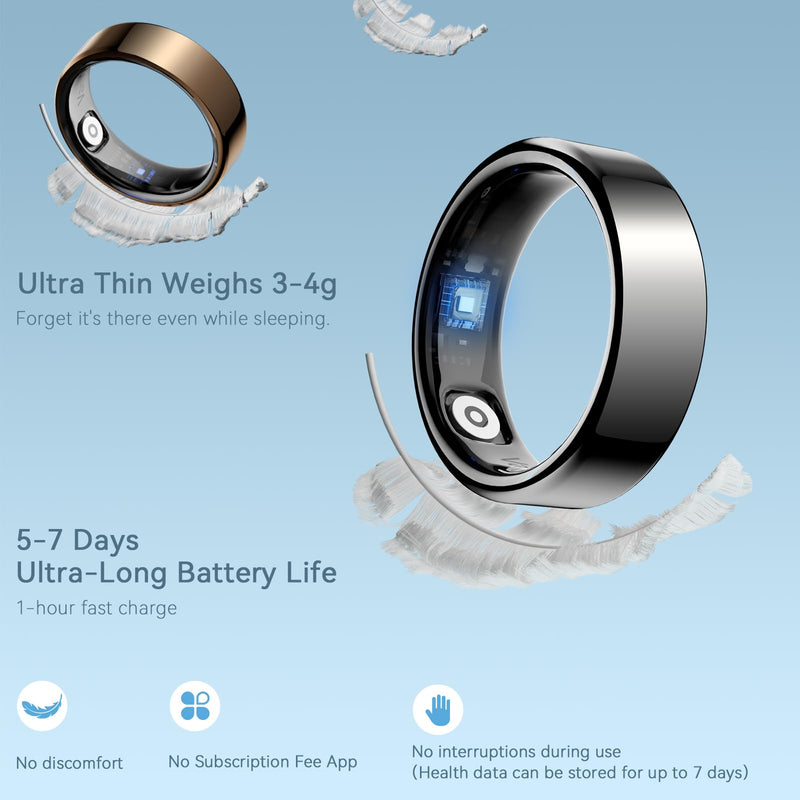 2026 Smart Ring For Women & Men, Sleep Health Fitness Tracker, Silver 7