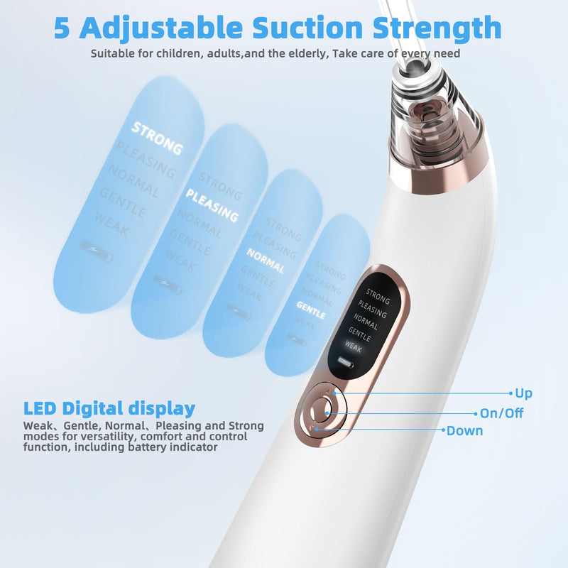 Voraiya Electronic Tonsil Stone Remover Vacuum, 5 Modes Instant Suction Cleaner Tool, 10 in 1 Tonsil Stone Removal Kit, Easy to Use, Fight Bad Breath White - BeesActive Australia