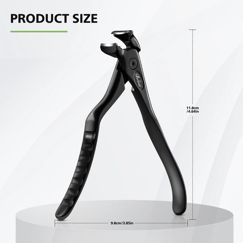 BALUCA Ergonomic Nail Clipper for Seniors - Toenail Clipper for Thick Toenails and Fingernails, Long Handle Nail Clippers with Catcher (Black, Long Handle) Black - BeesActive Australia
