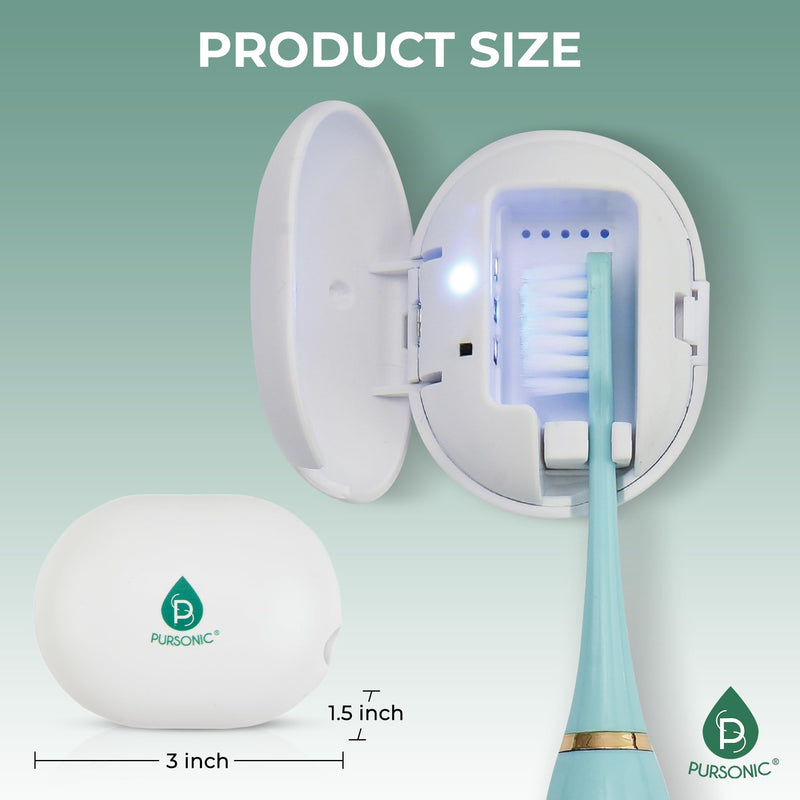 Pursonic Portable UV Toothbrush Sanitizer Case ‚Äì Rechargeable Toothbrush Cleaner with UV Light & Magnetic Mounting ‚Äì Compact, Hygienic & Long-Lasting (30-Day Battery) for Home & Travel (White) - BeesActive Australia