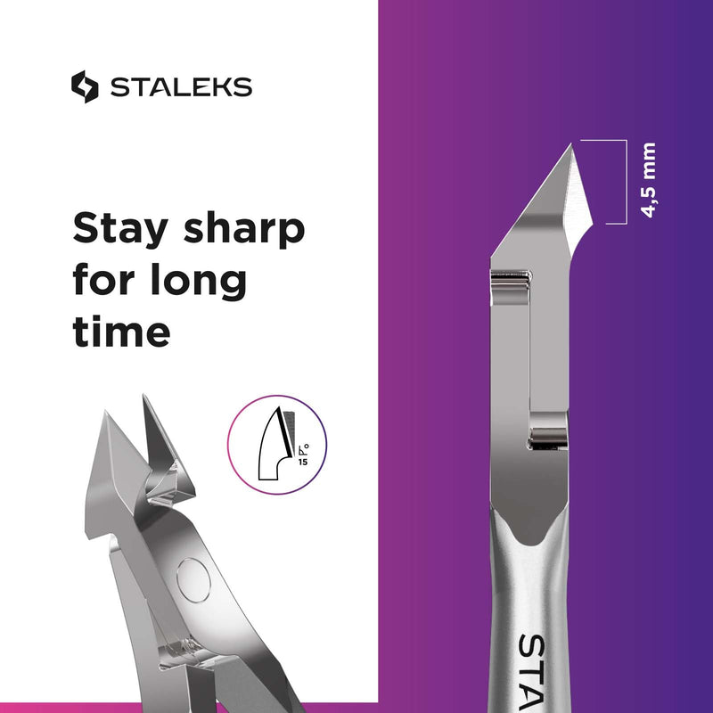 Staleks Pro Professional Cuticle Nippers SMART 10 – 7mm Blade Cuticle Trimmer Stainless Steel Ergonomic Grip Sharp & Durable Ideal for Manicure 7 mm