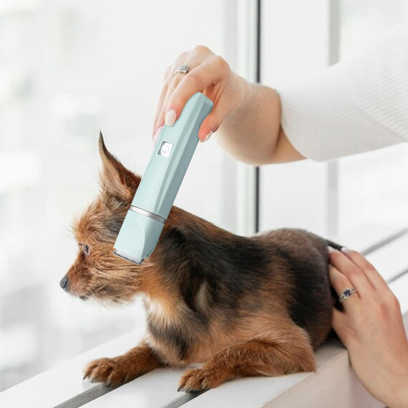 Birshe Clipper Dog Cat 4 in 1 Dog Clipper Professional Clipper Electric Pet Hair Clipper Set Dog Paw Trimmer with 4 Trimmer Heads for Dogs Cats Paws Face Body Green - BeesActive Australia