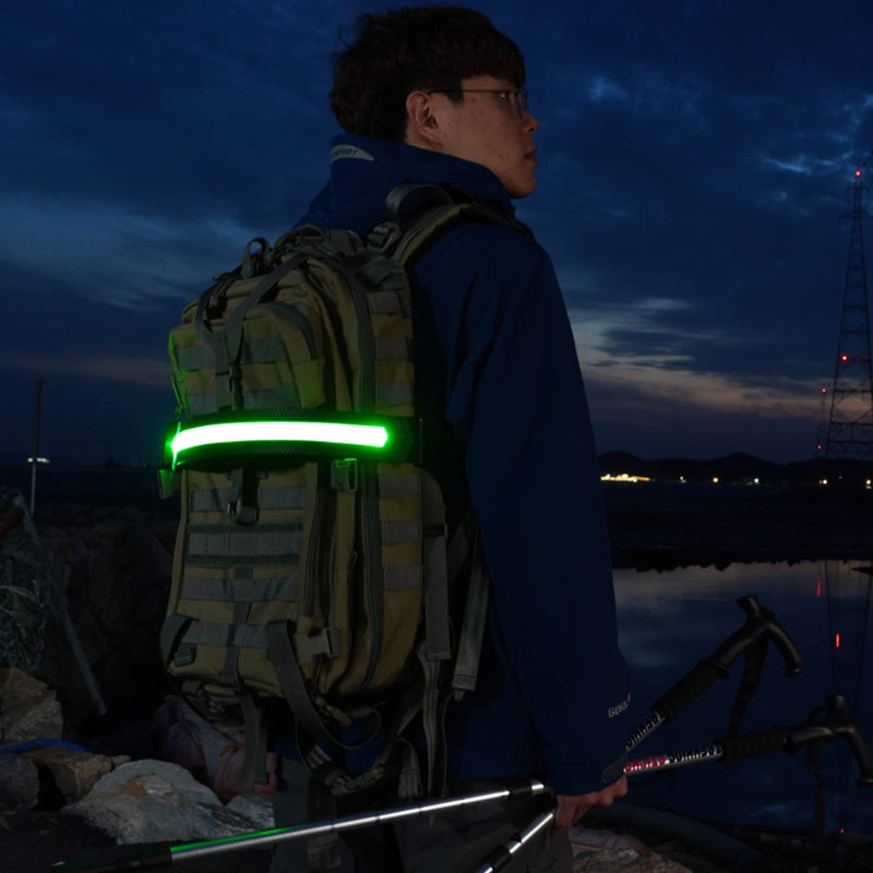 BOIDA LED Reflective Belt 1pcs - High Visibility Gear for Running,Bike, Camping, Walking & Cycling | USB Rechargeable | Safer Than a Reflective Vest | Orange,Orange,Green,White FLUORESCENT-GREEN - BeesActive Australia